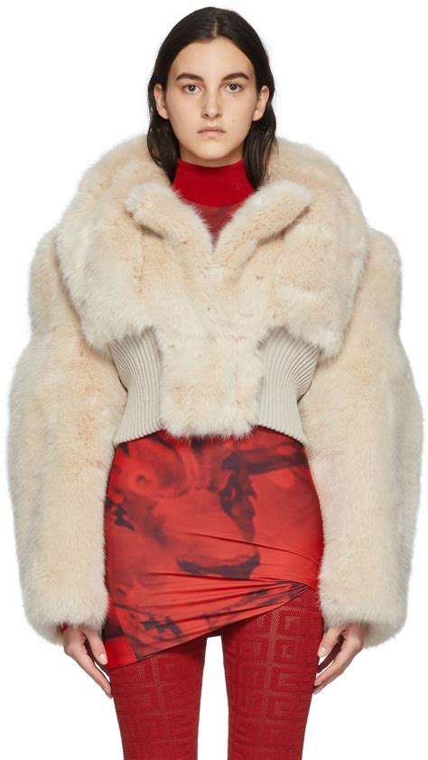 givenchy faux fur cropped|Givenchy coats for women.